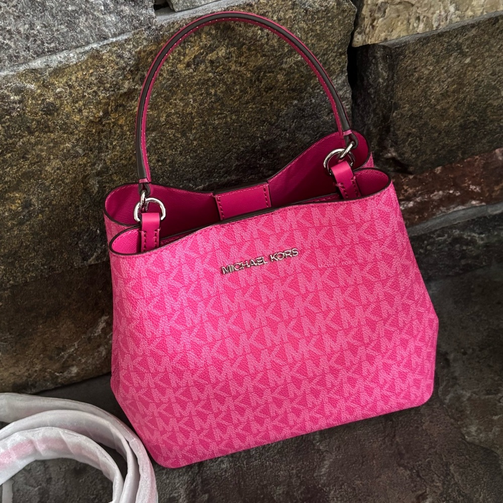 Michael Kors Pratt Small Logo Bucket Crossbody Shoulder Bag - Picture 16 of 16